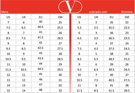 valentino garavani shoes size chart